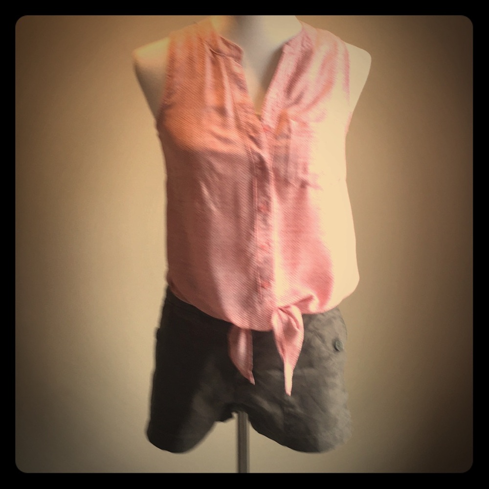 Ava Christine short sleeve waist tie summer blouse